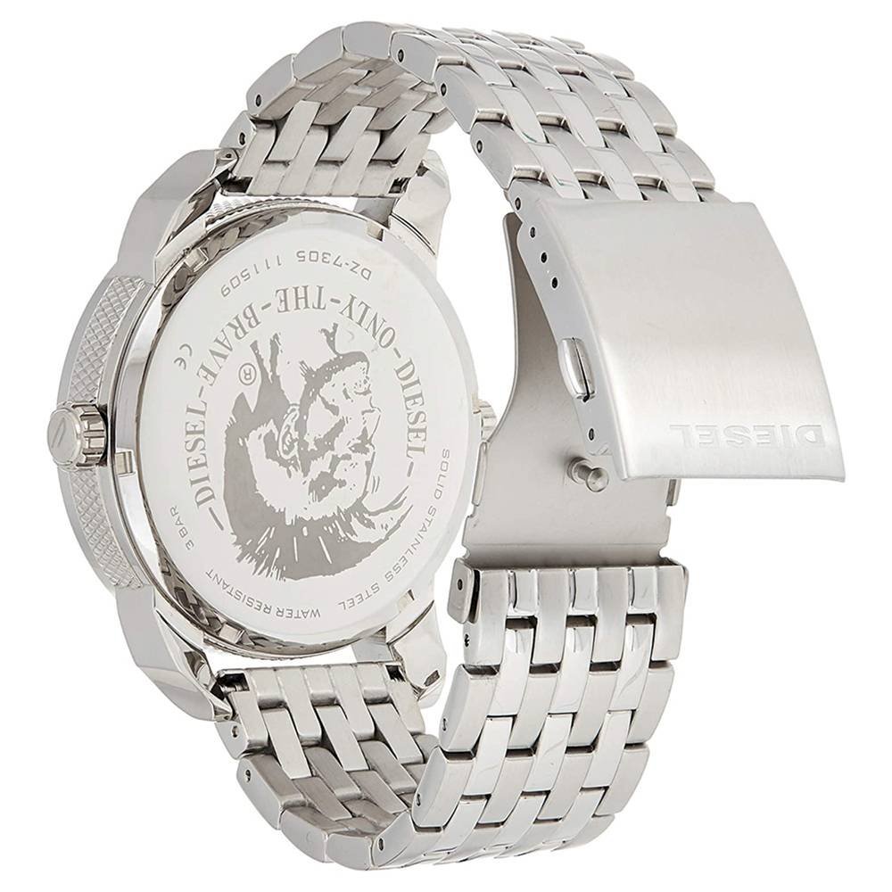 Diesel DZ7305 Mini Daddy Dual Time Men's Watch – Silver Dial & Stainless Steel Strap