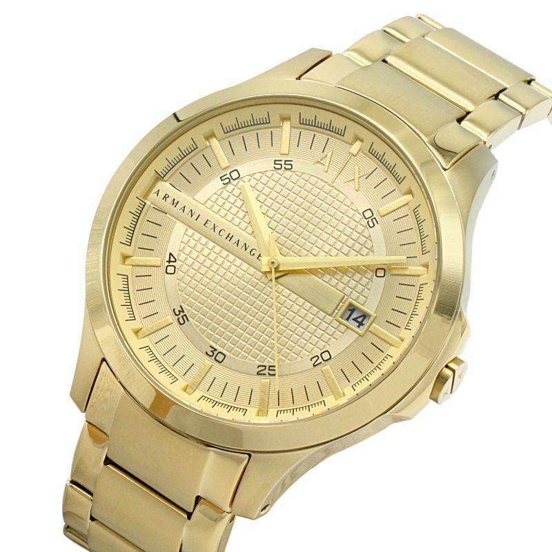 Armani Exchange Hampton AX2415 Men's Chronograph – Gold Dial with Matching Gold-Tone Stainless Steel Bracelet